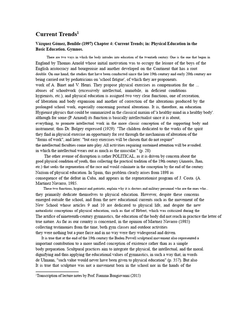 Evolution of Physical Education Trends | PDF | Psychology | Learning