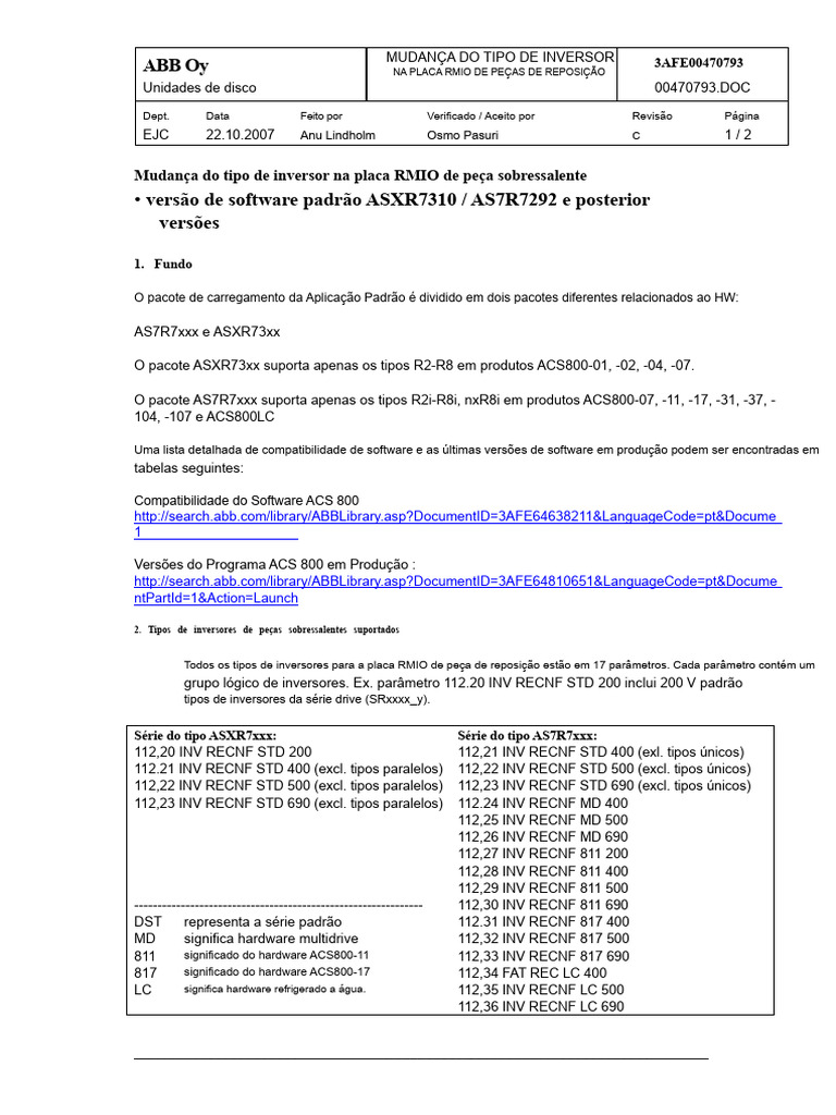 Mudança de Inversor na Placa RMIO | PDF | Programas | Informática