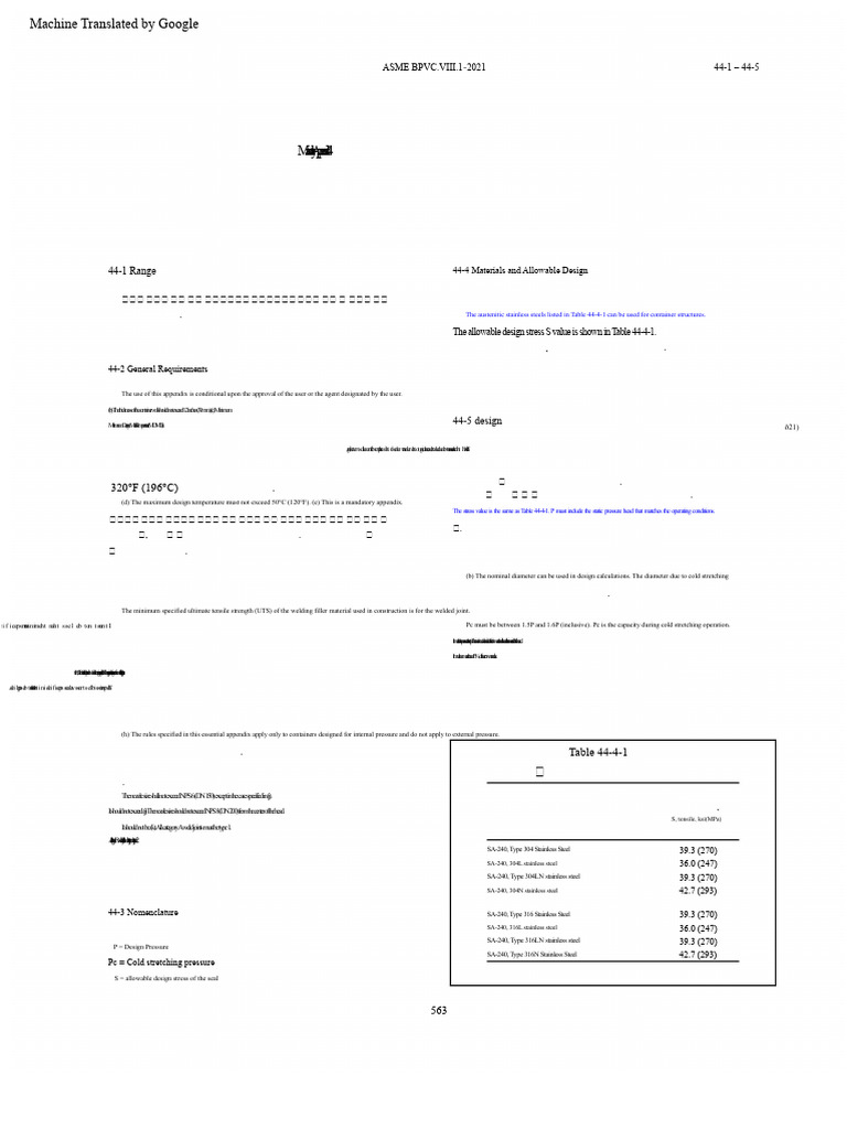 ASME VIII Div 1: 2021 Mandatory Appendix 44 | PDF | Ultimate Tensile ...