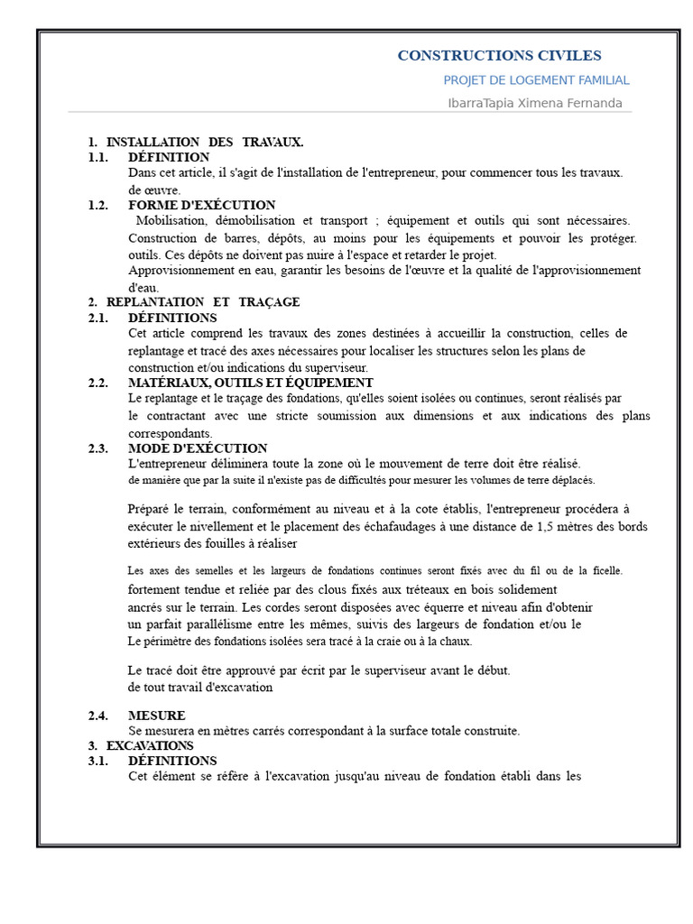 Installation et Exécution de Travaux de Construction | PDF | Béton ...