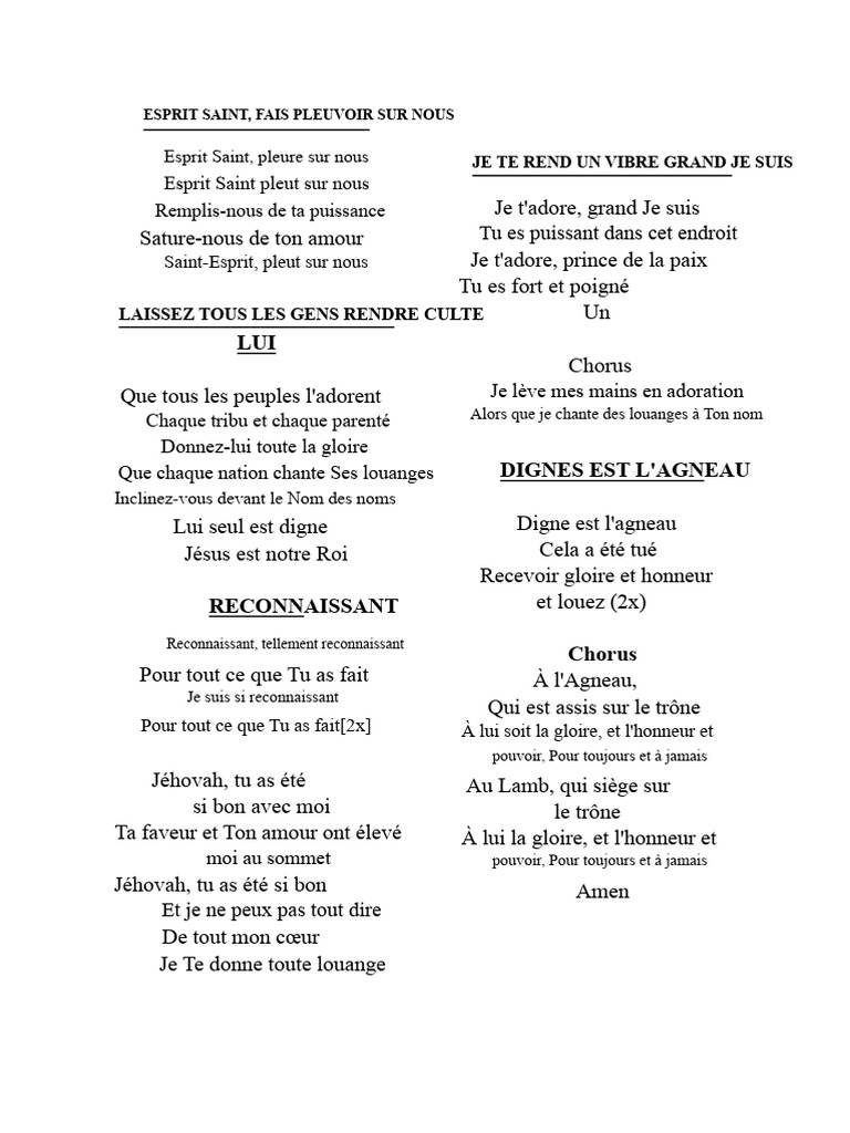 Louanges et Adoration au Saint-Esprit | PDF | Saint-Esprit