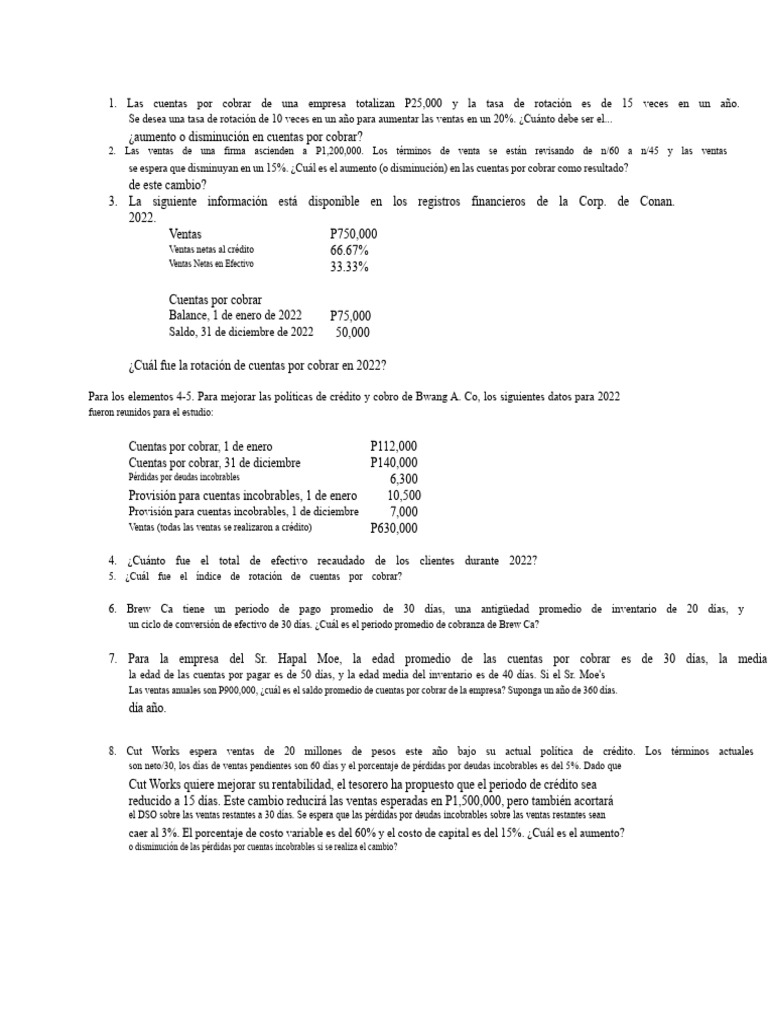 Análisis de Cuentas por Cobrar y Ventas | PDF | Business | Contabilidad ...