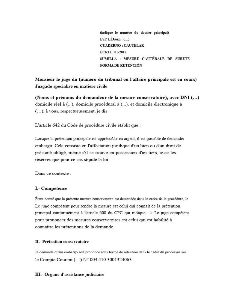 Demande de mesure conservatoire d'embargo | PDF | Arbitrage | Banques