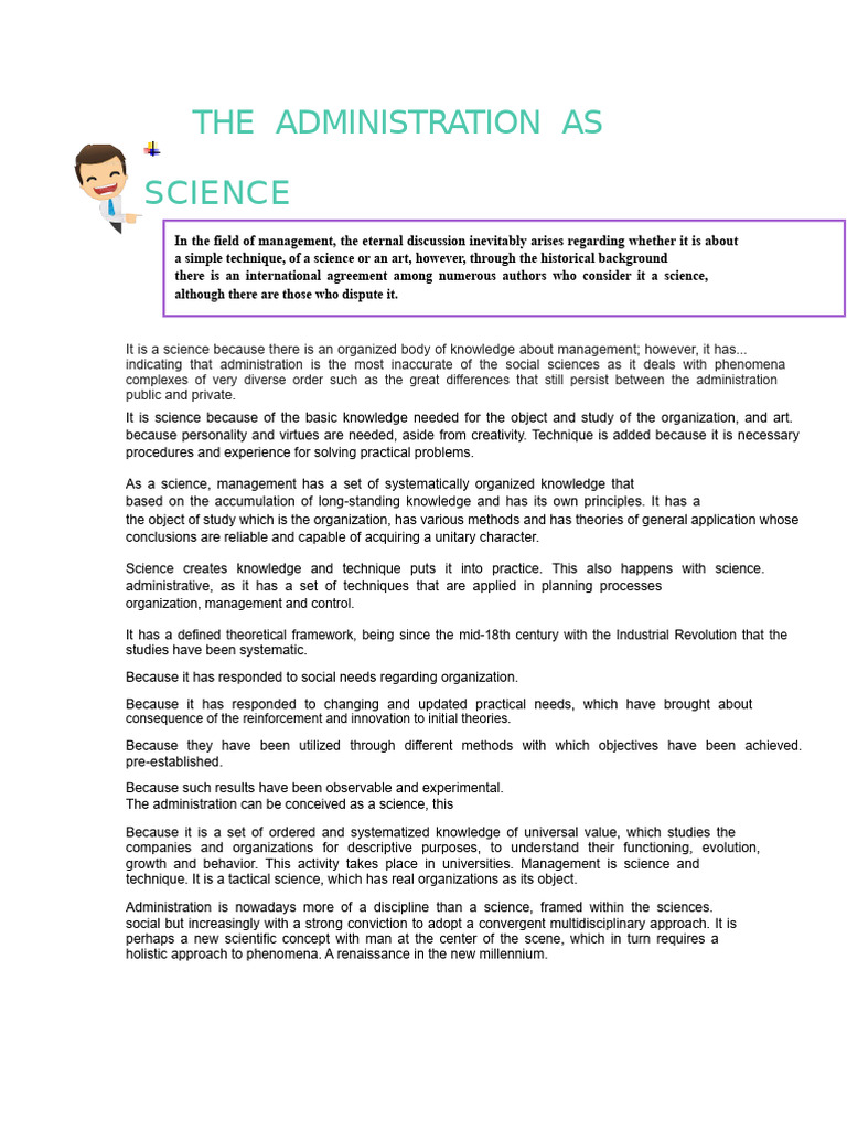 Administration: A Science Explained | PDF | Science | Knowledge