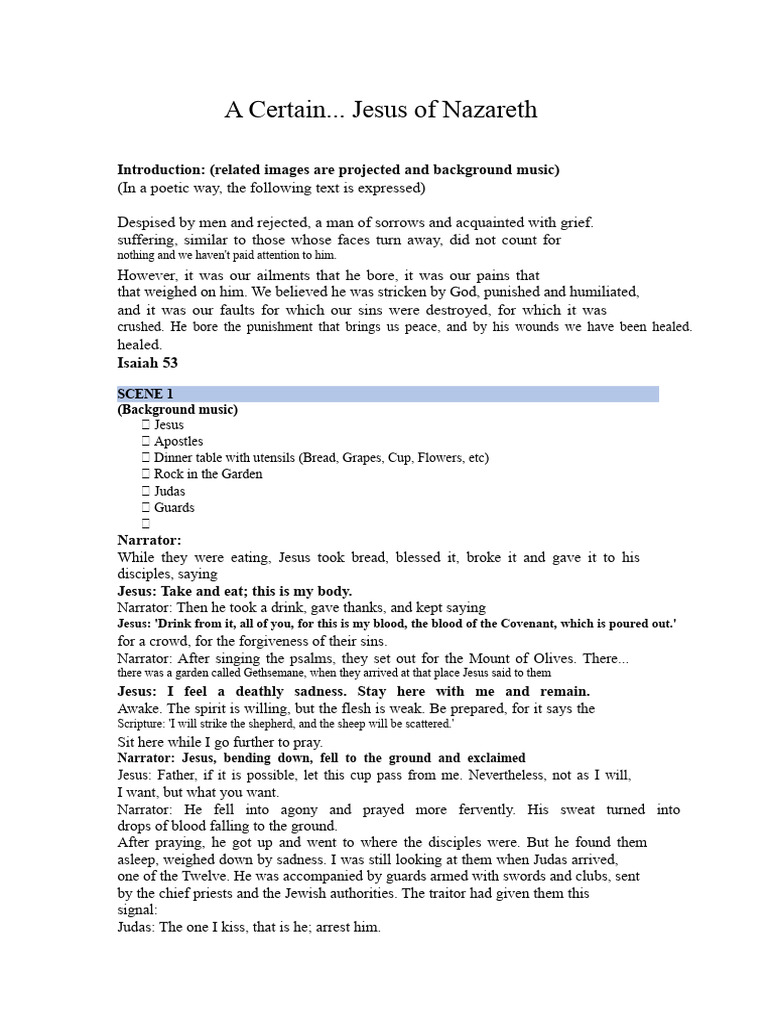 The Passion of Christ Script | PDF | Jesus | Judas Iscariot