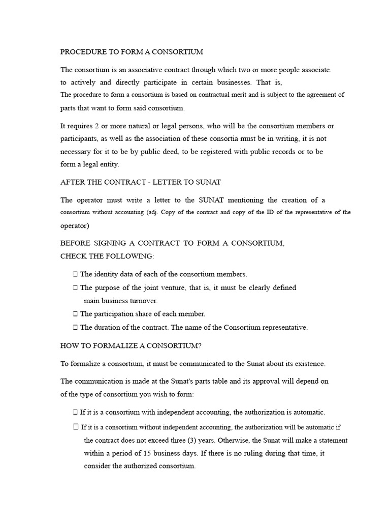 How to Form a Consortium: Step-by-Step Guide | PDF | Consortium | Justice