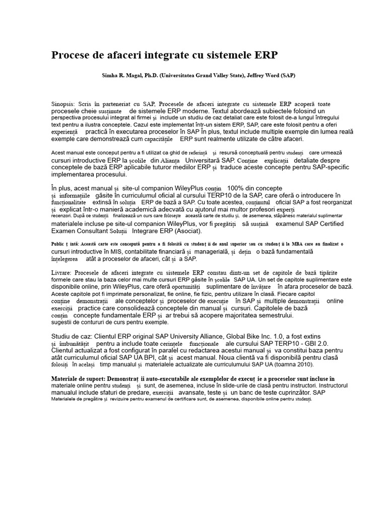 Procese de Afaceri Integrate Cu ERP | PDF