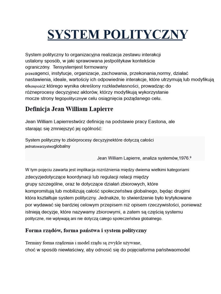 System Polityczny | PDF