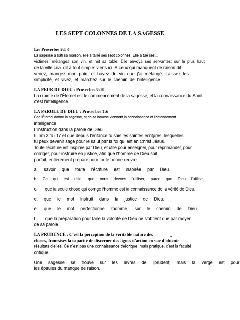 Sept Colonnes de la Sagesse Divine | PDF | Dieu | Sagesse