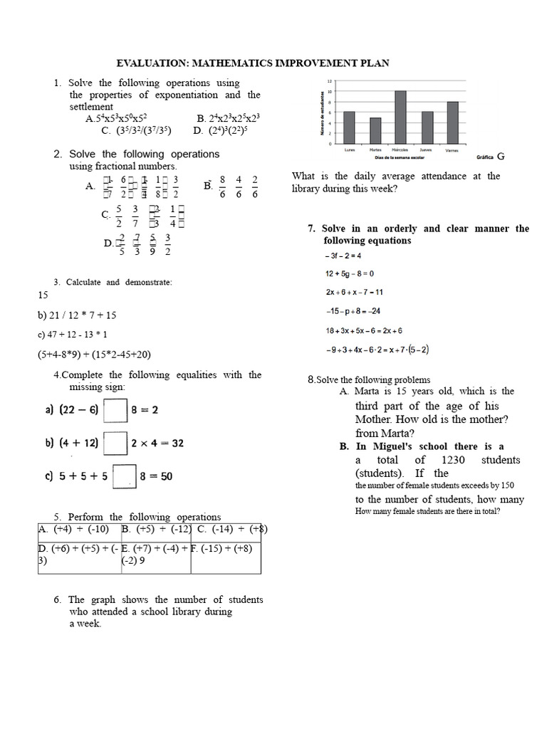 Mathematics Improvement Plan Evaluation | PDF | Numbers | Mathematics