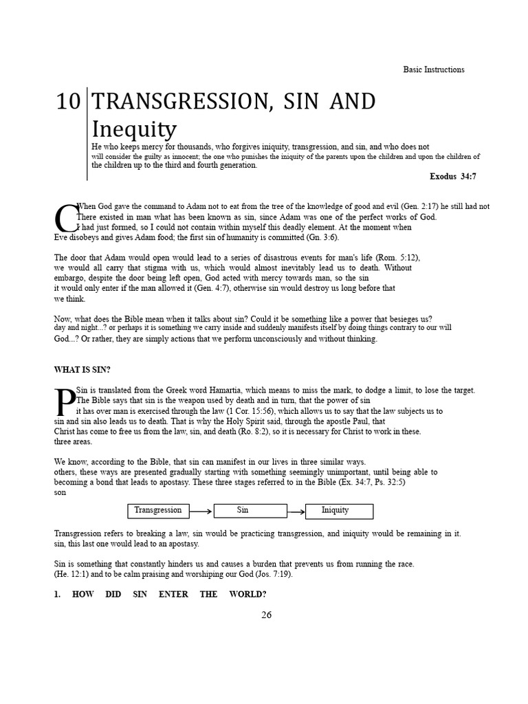 Understanding Sin: Transgression and Iniquity | PDF | Sin | Adam