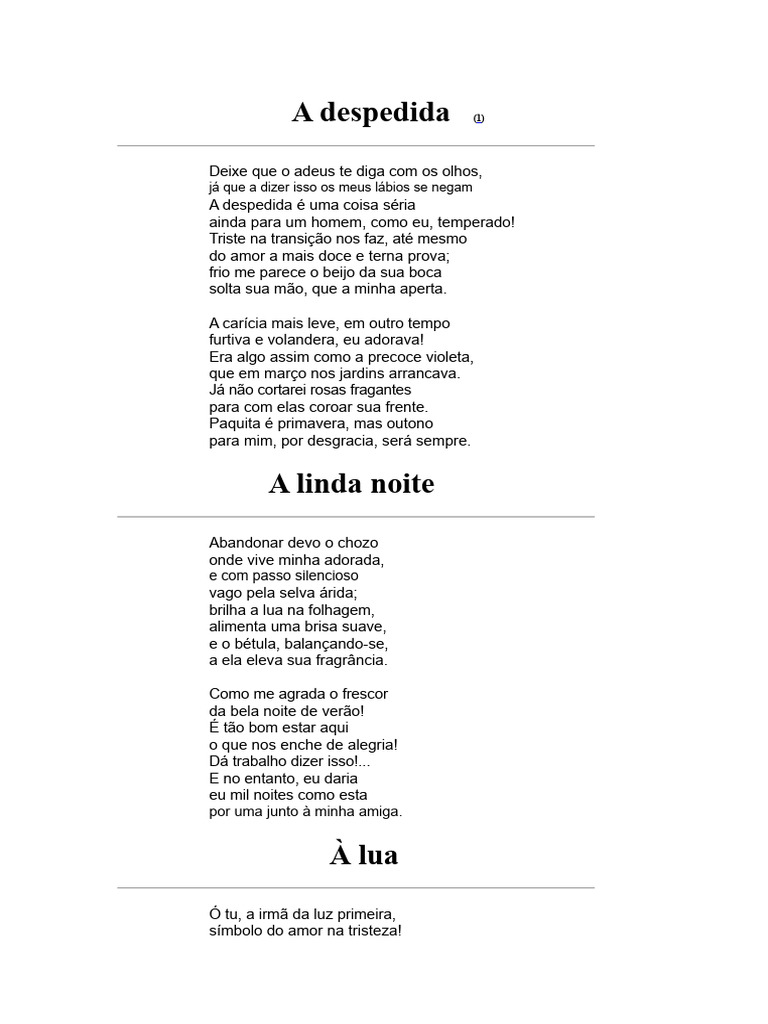 Poemas sobre amor e despedida | PDF | Amor | Roma Antiga