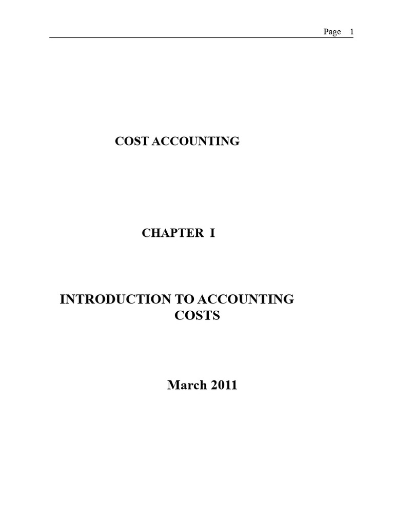 Introduction to Cost Accounting Concepts | PDF | Expense | Cost Accounting