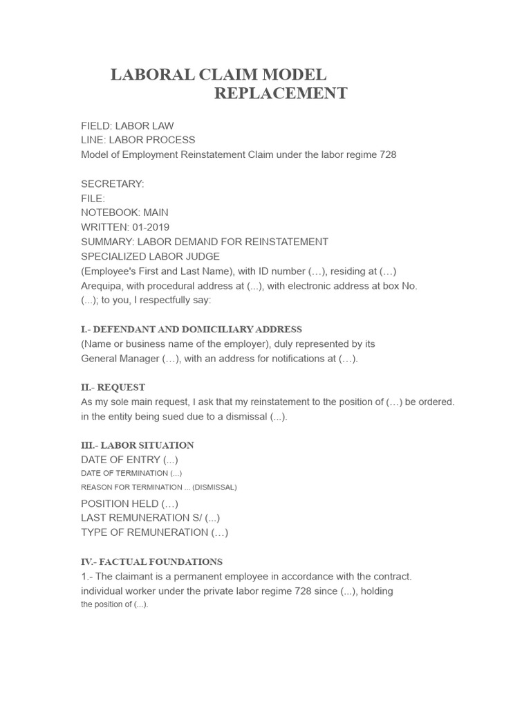 Labor Demand Model For Reinstatement | PDF | Common Law | Public Law