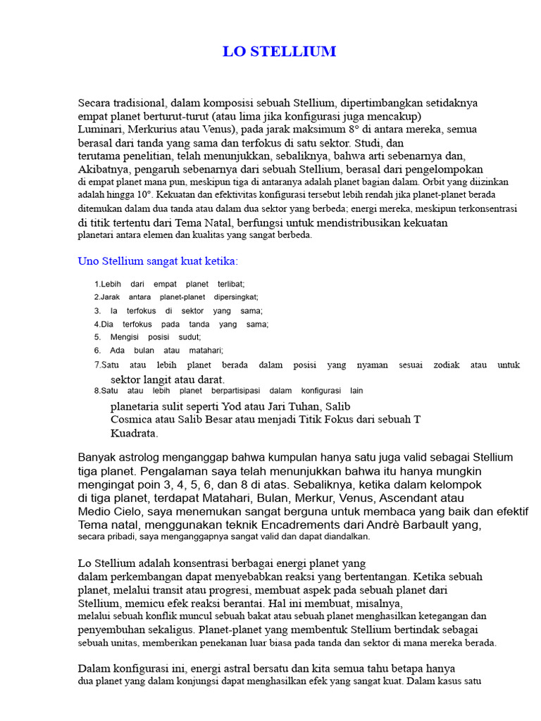 Memahami Konsep Stellium dalam Astrologi | PDF