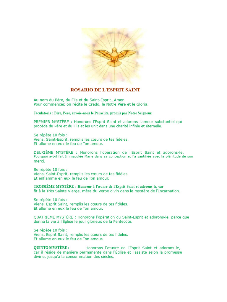 Litanie de l'Esprit Saint | PDF | Saint-Esprit | Jésus
