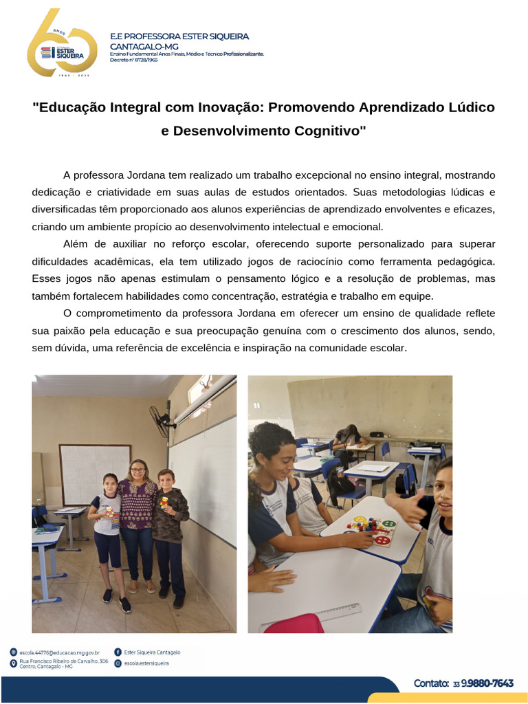 Educação Integral e Aprendizado Lúdico | PDF