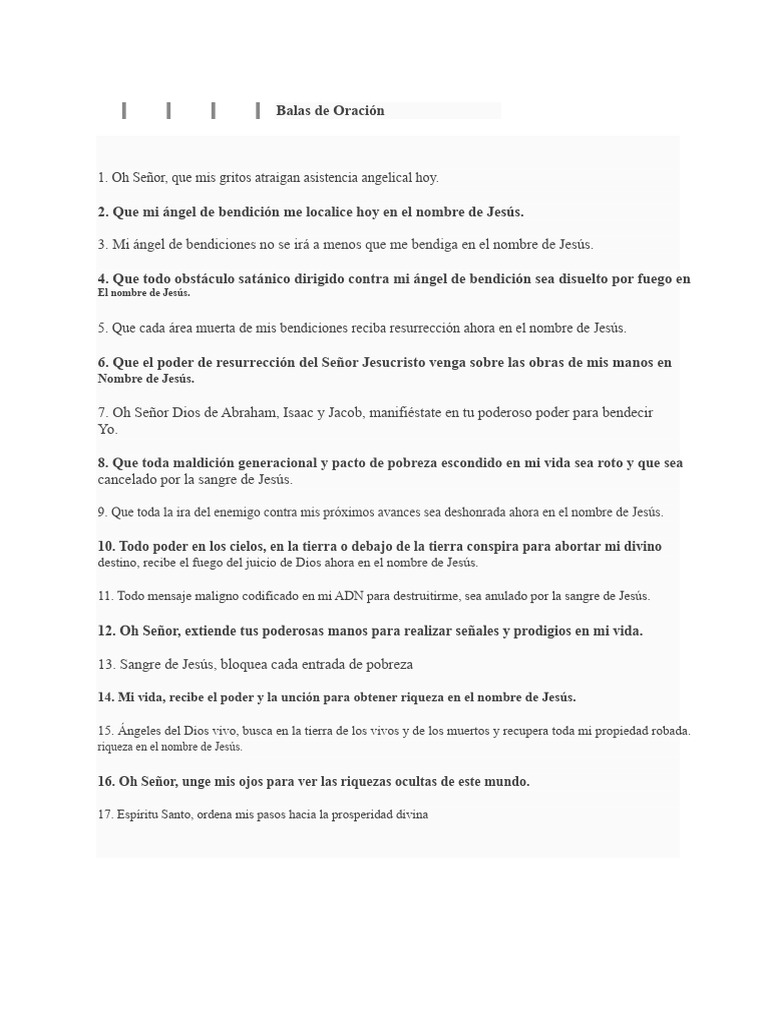17 Puntos de Oración para Atraer El Éxito | PDF