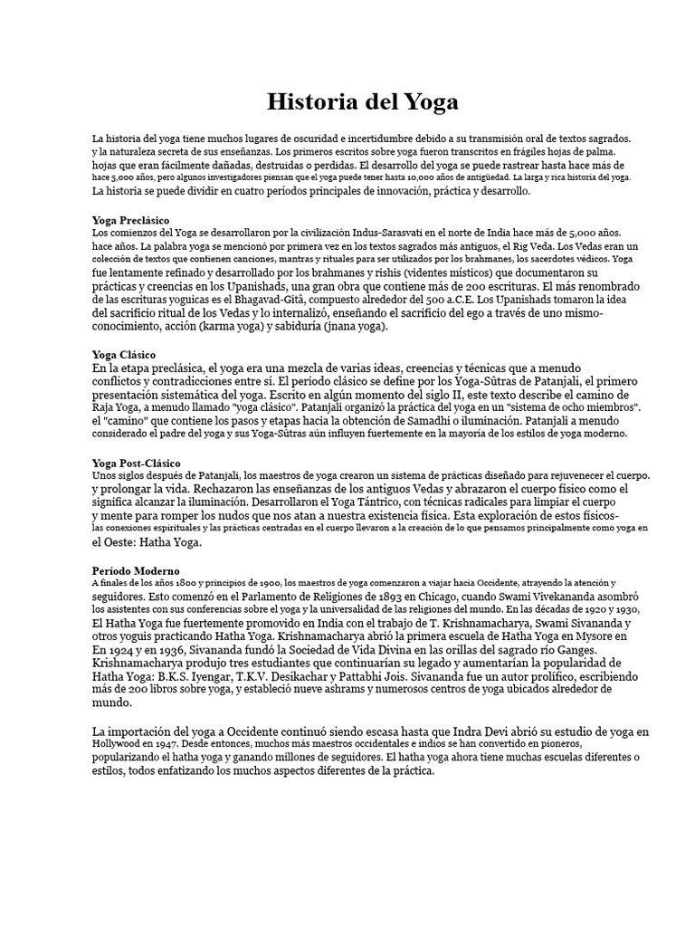 Historia y Prácticas del Yoga | PDF | Yoga | Vedas