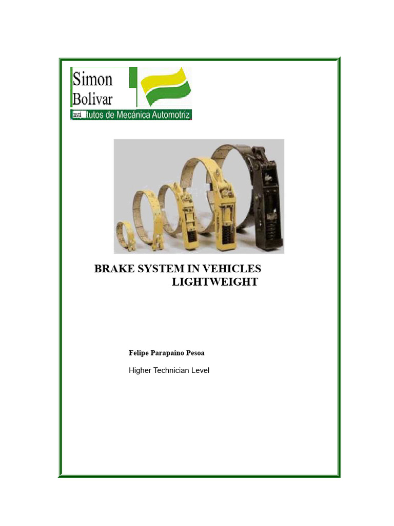 Importance of Vehicle Brake Systems | PDF | Brake | Transportation ...