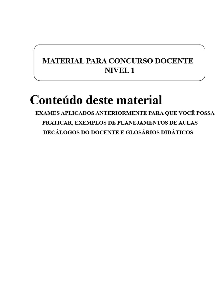 Material de Estudo para Concurso Docente | PDF | Aprendizado | Pedagogia