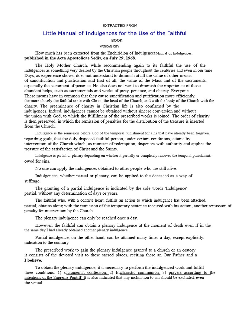 Little Manual of Indulgences | PDF | Indulgence | Rosary