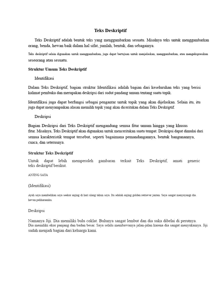 Panduan Lengkap Teks Deskriptif | PDF