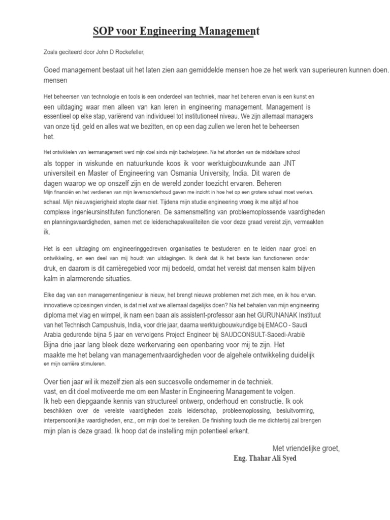 SOP Voor Engineering Management | PDF