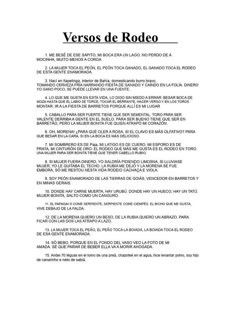 Versos de Rodeo y Amor | PDF