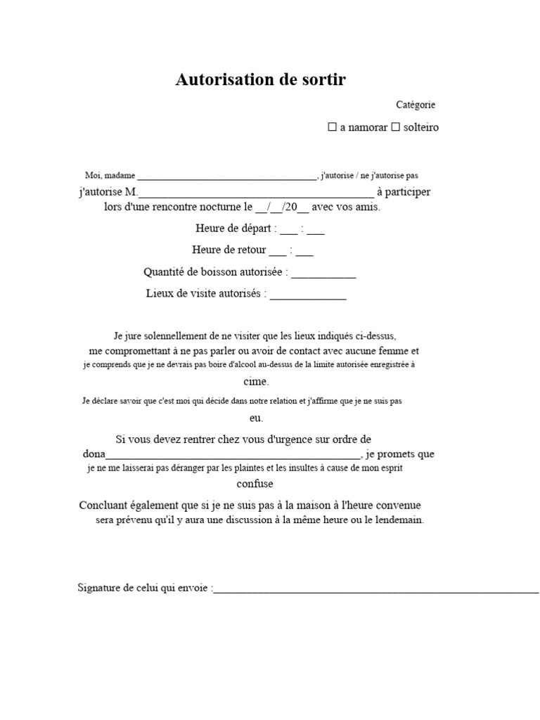 Autorisation de Sortie | PDF