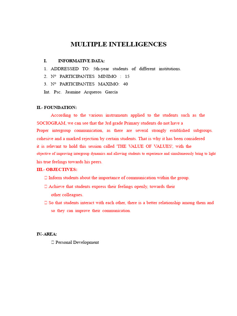 Understanding Multiple Intelligences | PDF | Intelligence ...