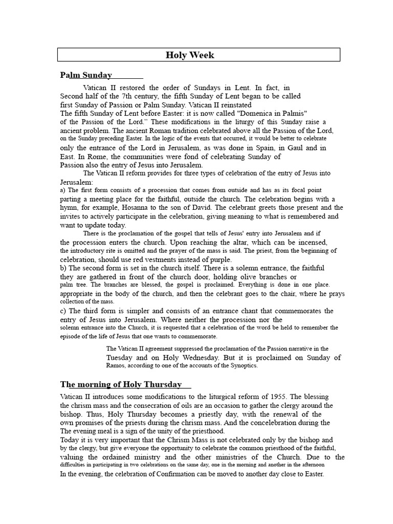 Understanding Holy Week Liturgies | PDF | Eucharist | Easter