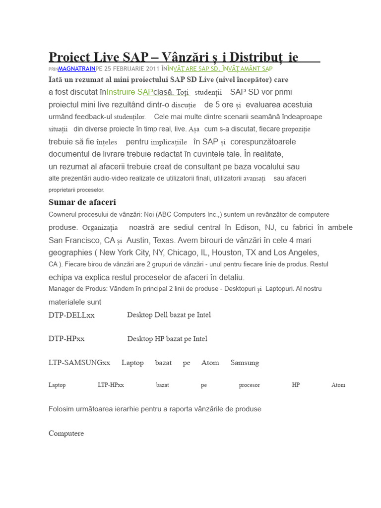 SAP Proiect Activ PDF | PDF