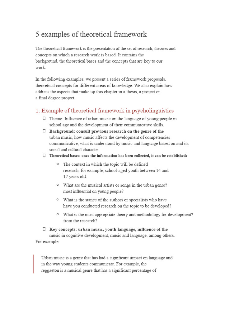 5 Theoretical Framework Examples | PDF | Creativity | Theory