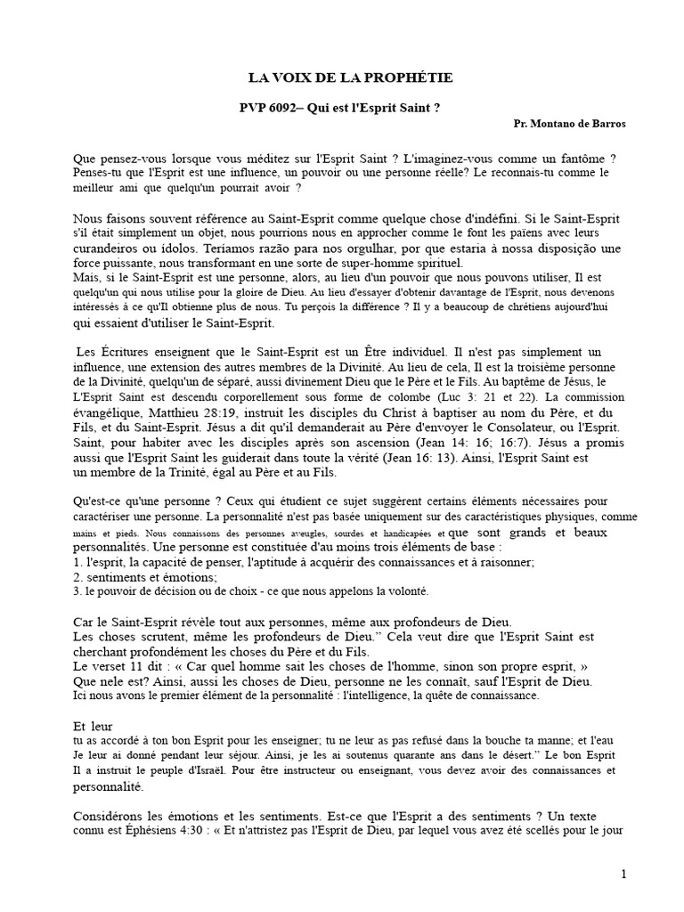 Comprendre l'Esprit Saint comme Personne | PDF | Saint-Esprit | Dieu le ...