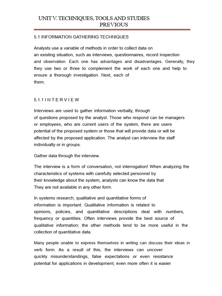 Data Collection Techniques for Analysts | PDF | Questionnaire | Prototype
