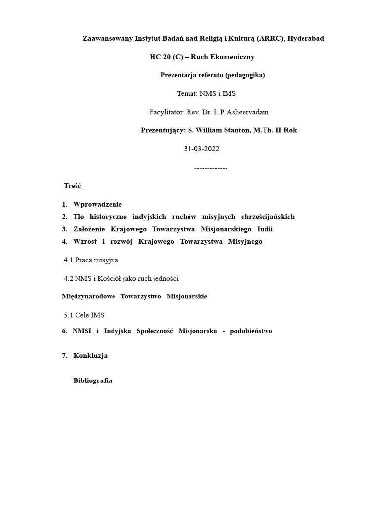 Treści NMS I IMS | PDF
