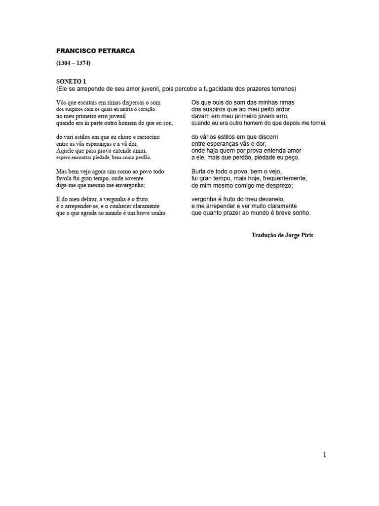 Reflexões de Petrarca sobre o Amor | PDF | Amor | Tempo