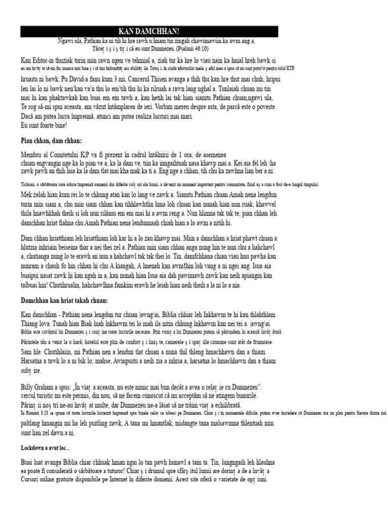 Kan Damchhan Articol Tawi | PDF