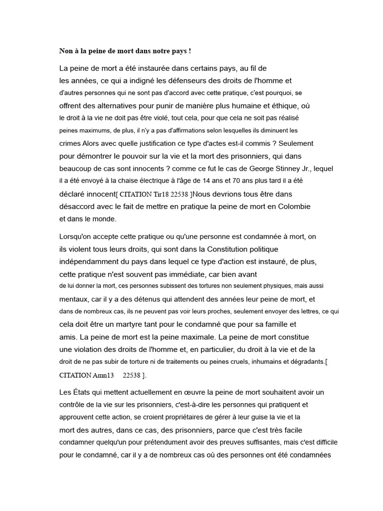Contre la peine de mort : droits humains violés | PDF | Peine capitale ...