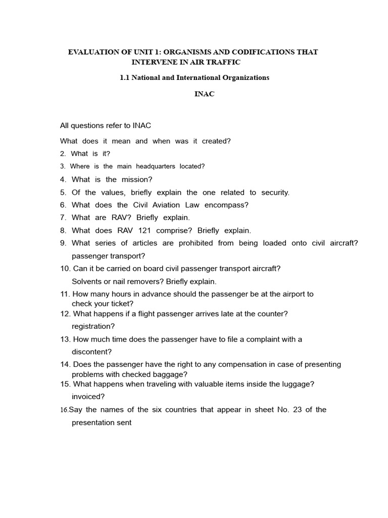 INAC Questionnaire | PDF