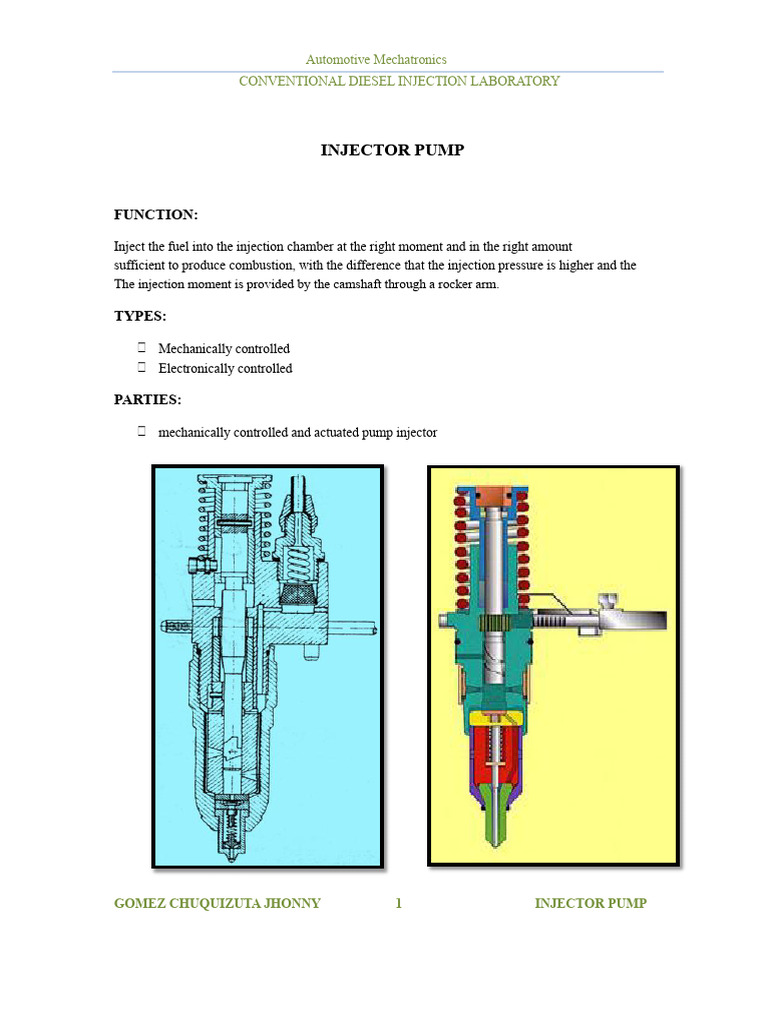 Diesel Injector Pump Function & Types | PDF
