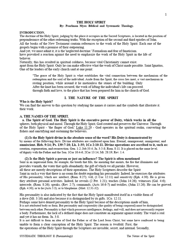 Understanding the Holy Spirit's Nature | PDF | Jesus | Holy Spirit