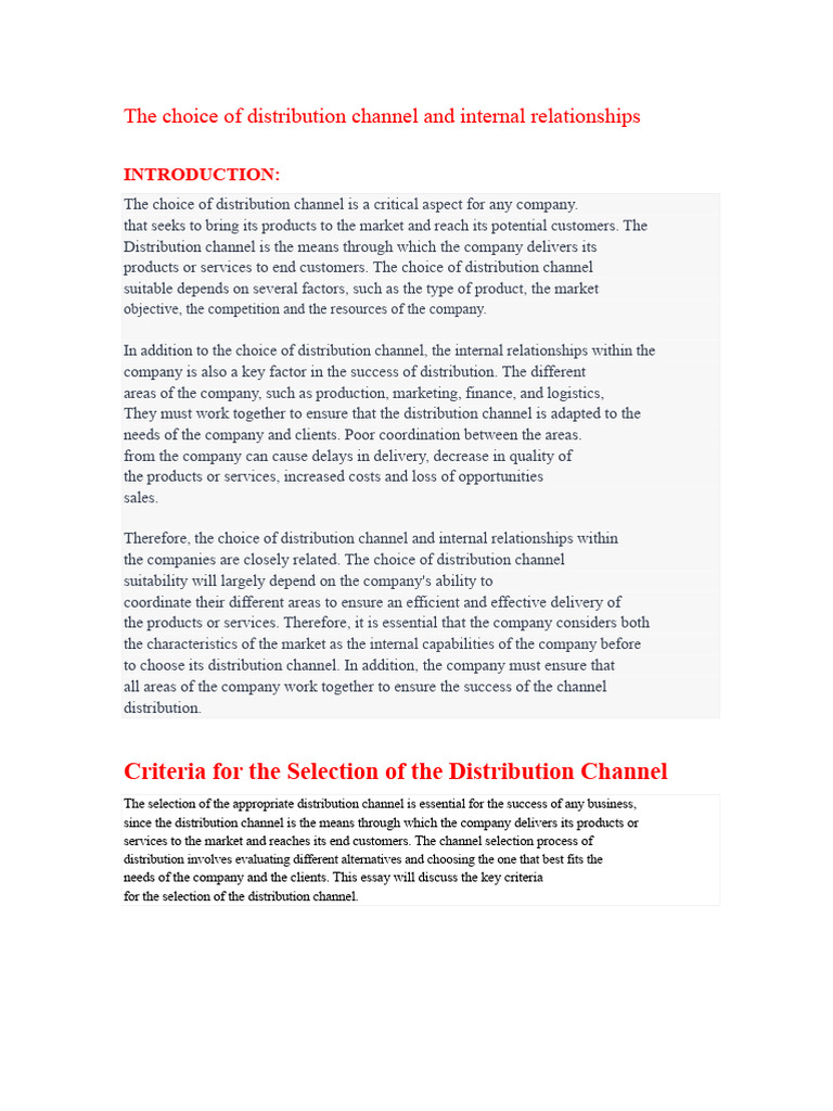 Choosing Distribution Channels Effectively | PDF | Marketing | Sales