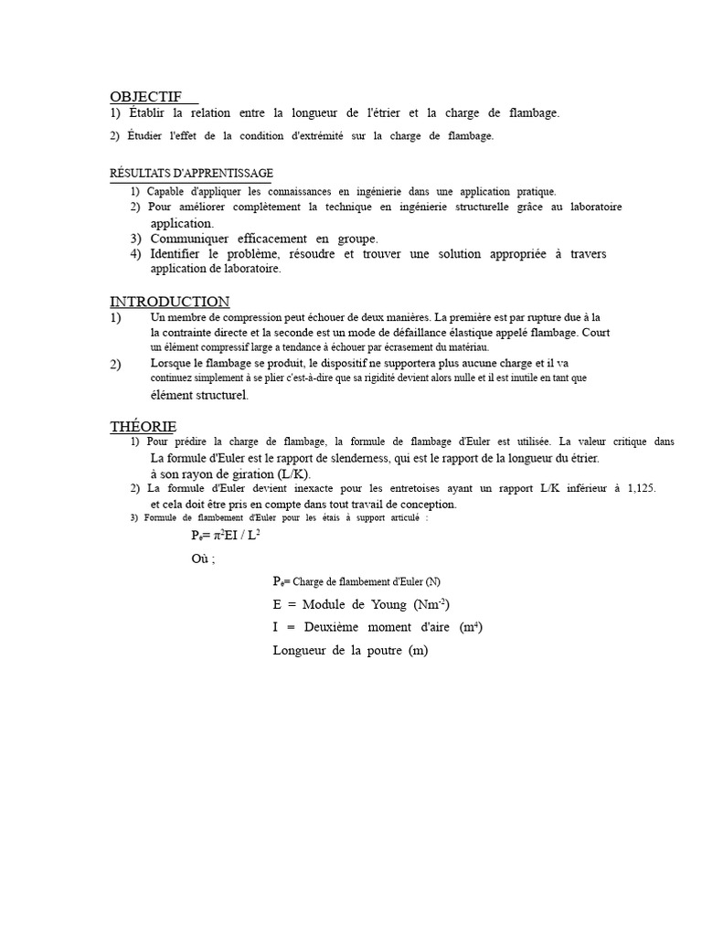 Flambage des Étriers : Étude et Analyse | PDF | Flambage | Mécanique ...