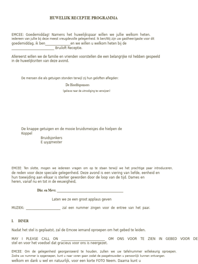 Programma Script (Gouden Bruiloft-Buenaventura) | PDF