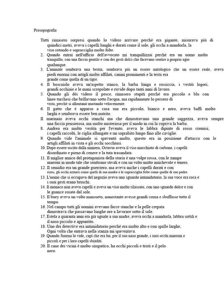 Esempi Di Descrizione Per Esame | PDF