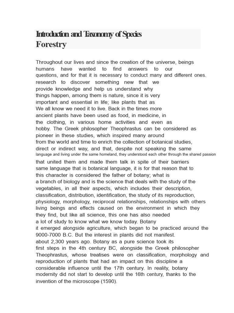 Overview of Forest Botany and Ecology | PDF | Botany | Taxonomy (Biology)
