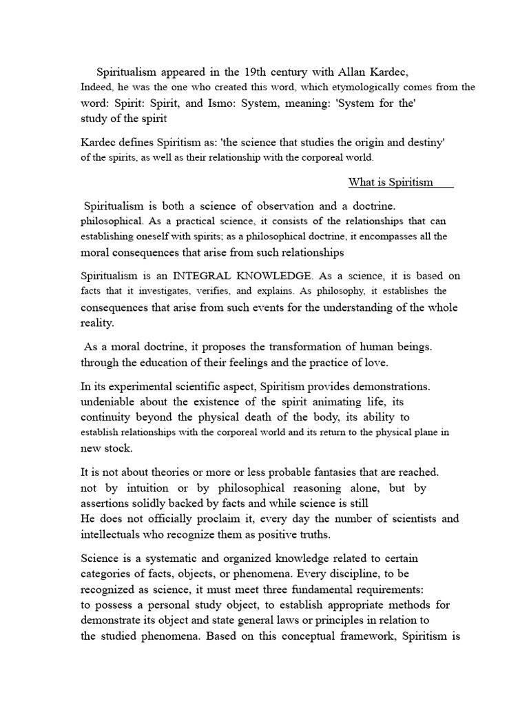 Understanding Spiritism: Science and Philosophy | PDF | Methodology ...