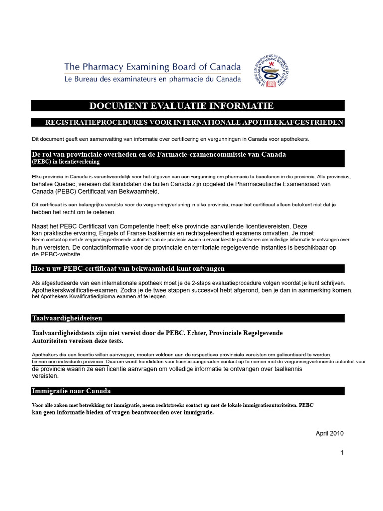 PEBC Doc Evaluatie | PDF